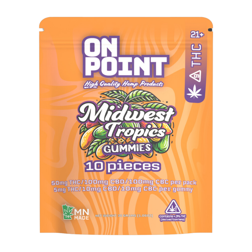 On Point | 5mg THC + 10mg CBGa + 10mg CBC + 25mg CBD | Midwest Tropics