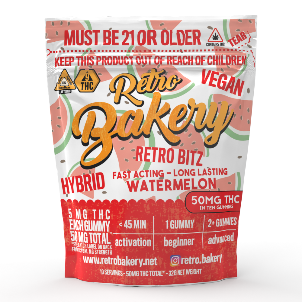 Retro Bakery | Fast Acting Nano 5mg THC Gummies | Watermelon