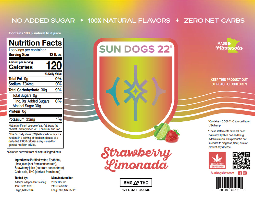 Sun Dogs Seltzer | Strawberry Limonada | 5mg
