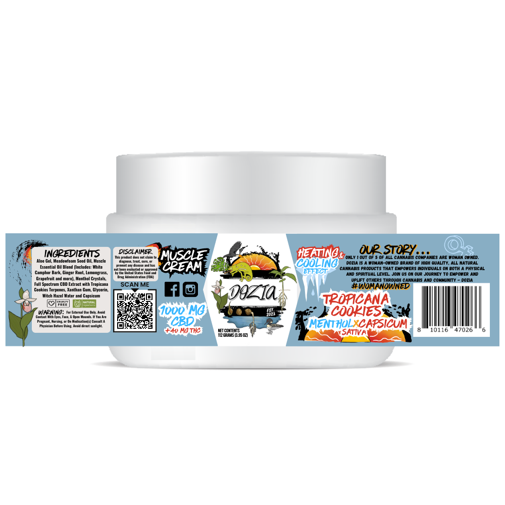
            
                Load image into Gallery viewer, Dozia | 1000MG CBD/40MG THC MUSCLE CREAM | MENTHOL &amp;amp; CAPSICUM
            
        
